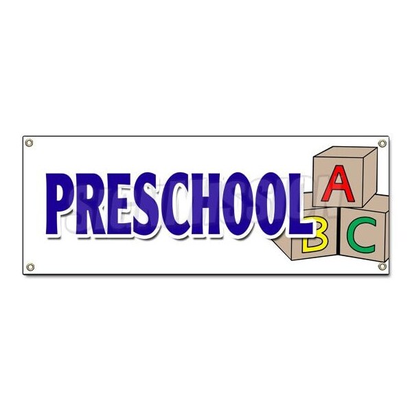 PRESCHOOL BANNER SIGN licensed accredited kindergarten day care early